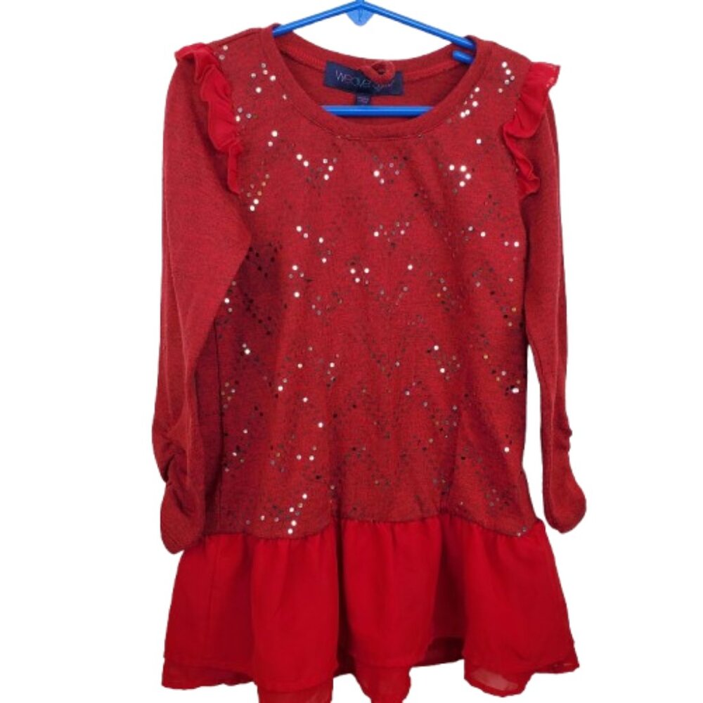 Girls Red Dress Size S Weavers Girl